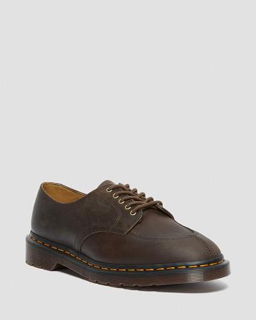 Zapatos Oxford Dr Martens 2046 Crazy Horse Cuero Hombre Azules Marrom | MX 206GSO